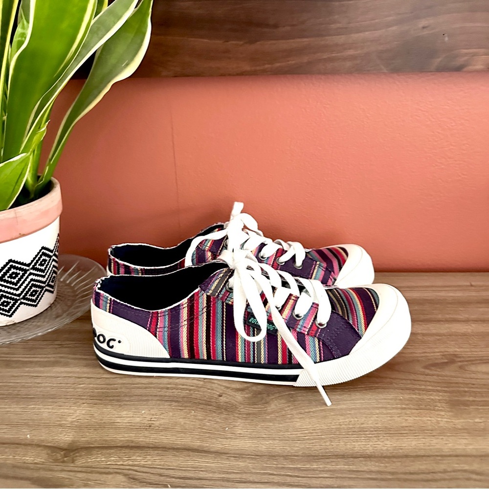 Rocket Dog Jazzin Aloe Colorful Stripe Sneaker Women's Shoes Size 9.5 NEW No Box - Picture 4 of 9